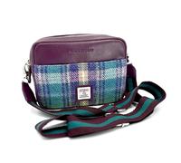 maccessori Harris Tweed Camera Bag Cross Body Bag (Green Purple Plaid)