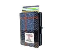 Maccessori Harris Tweed Pop Up Card Wallet Compact Card Holder with 7 Card Capacity, Blue/Brown Check, Classic