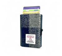 Maccessori Harris Tweed Pop Up Card Wallet Compact Card Holder with 7 Card Capacity, Blue Check