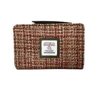 Maccessori Harris Tweed Scottish Zip Purse - Handwoven Wool, Tartan Design, Compact & Durable Maple 5.51” x 3.54” x 1.18” Gift Ready