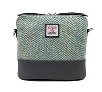 Maccessori Harris Tweed Square Shoulder Bag (Turquoise Herringbone)