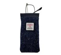 maccessori Harris Tweed Women’s Square Shoulder Glasses Sleeve - Handwoven Wool from Scotland 16.5cm x 8.5cm (Blue)