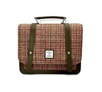Maccessori Ladies Messenger Bag with Adjustable Cross Body Strap,100% Harris Tweed & Vegan Leather, 8.6' x 8.4' x 2.7', Maple, 8.66’’ x 8.46’’ x 2.75’’