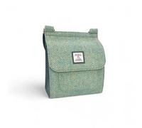 Maccessori Medium Satchel Bag Adjustable Crossbody Shoulder Bag Harris Tweed Wool Multiple Compartments Tartan Design