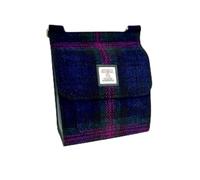 Maccessori Medium Satchel Bag, Adjustable Crossbody Shoulder Bag, Harris Tweed Wool, Multiple Compartments, Tartan Design (Baird Check)