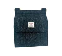 Maccessori Medium Satchel Bag, Adjustable Crossbody Shoulder Bag, Harris Tweed Wool, Multiple Compartments, Tartan Design (Charcoal)