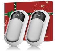 Macchiatto Electric Hand Warmers, Set of 2, Reusable 3200 mAh Pocket Warmer, Rechargeable, 3 Heat Settings, Maximum 60 °C, Useful Gift for Christmas, Ideal for Winter Skiing, Outdoor (White)