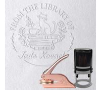Macchiole Custom Book Embosser - Personalised Book Embosser with Your Design or Text - A Fantastic Gift for Writers, Book Lovers, Book Clubs & Book Collectors