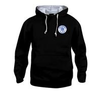 Macclesfield 1960s Retro Football Hoodie Embroidered Logo Black
