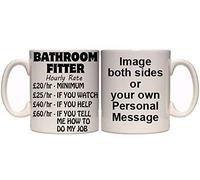 Maccna-Arts Bathroom Fitter Hourly Rates Personalised Mug (T27) 11oz & 15oz Gift (11oz)