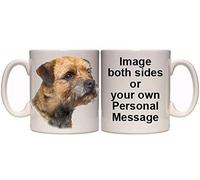 Maccna-Arts Border Terrier Dog Personalised Mug (AN1) 11oz & 15oz Mug (15oz)