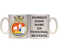 Maccna-Arts HMS Bristol Royal Navy Military Personalised Mug (MI6) 11oz & 15oz Mug (11oz)