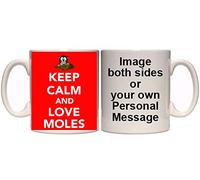 Maccna-Arts Keep Calm and Love Moles Personalised Mug (AN6) 11oz & 15oz Mugs (11oz)