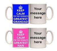 Maccna-Arts Keep Calm I The World's Greatest Grandad/NAN 2 Mug Set (DB1) 11oz & 15oz Mugs (11oz)