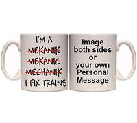 Maccna-Arts Train Mechanic Spelling Personalised Mug (T1) 11oz & 15oz Mug (15oz)