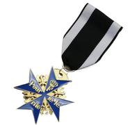 Macco Pour Le Mérite Blue Max Medal - WWI German Military Replica Flying Ace Award, Blue, S