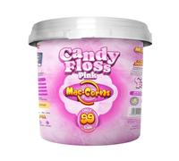 MacCorns - Pink Cotton Candy Floss - 10ltr Resealable Mega Bucket - Traditional Spun Candy Floss, Ideal for Cocktails, Desserts Garnish and Parties