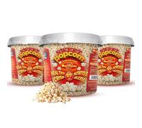 MacCorns Sweet Popcorn Bucket | 10ltr Reusable Bucket of 600g Sweet | Crispy & Delicious Sugar-Coated Popcorn Ideal For Parties, Events & Movie Nights | Free from Dairy & Nuts - 3 Pack
