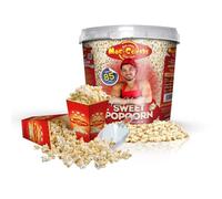 MacCorns - The Popcorn Chef’s Sweet Popcorn | 10ltr Mega Sharing Bucket + 12 Cartons & 1 Scoop | Healthy Crisp, Nutritious, Low-Calorie Vegan Snack for Health Conscious Snackers