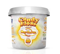 MacCorns - White Candy Floss Mega Bucket | Light & Fluffy Cotton Candy Floss Treat for Kids & Adults | Ideal for Parties, Desserts & Sweet Treat Tables