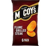 "MacCoy’s Flame Grilled Steak Crisps - 6 x 25g Pack | Ridged Potato Snacks | Bold Meaty Flavour | Crunchy Multipack Crisps" (Pack of 3)