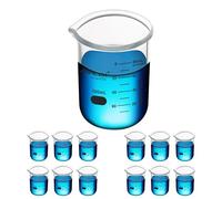 Maccx 3.4oz(100ml) Sturdy Glass Beaker, 3.3 Borosilicate Griffin Low Form with Printed Graduation, Pack of 12, BKL100-012