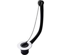 Macdee Wirquin WSO53SS Sink Combination Waste, Plastic Body 1½" Waste with Poly Plug, Ball Chain and Overflow, Overflow face