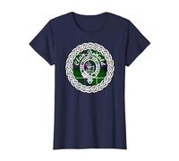 Macdonald, McDonald or Donald Clan Scottish Tartan Tshirt T-Shirt, Women, Navy Blue, X-Large