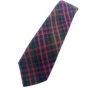 MacDonald Tartan Neck Tie, Navy Blue Green Red Plaid Pattern, Classic Scottish Style
