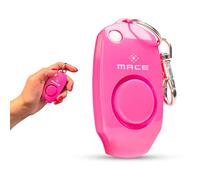 Mace Brand 130dB Personal Alarm Key Chain with Bag Clip, Backup Whistle, and Hidden Off Button for Self Defense, for Women, Pink