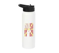 Macedonia Flag Macedonian Roots Handfist Macedonian Pride Stainless Steel Insulated Water Bottle