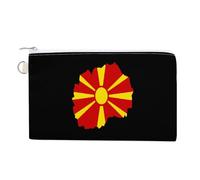 Macedonia Flag Map Cute Zero Wallet for Women Men Lightweight Coin Pouch with Zippered
