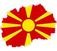 Macedonia Flag Map Self-Adhesive Vinyl Car Sticker