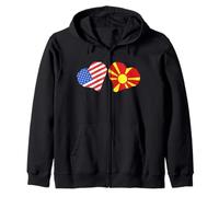 Macedonia Heart Republic Of Macedonia Macedonian Pride Zip Hoodie