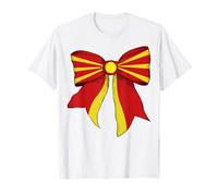 Macedonia Macedonian Pride Flag Girl Coquette Bow Ribbon T-Shirt