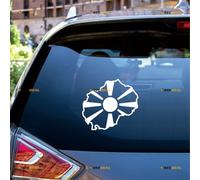 Macedonia Map Flag Sticker Decal Vinyl Macedonian Pride - 2 Pack White 10.2cm - for Car Boat Laptop Cup No Background Die-Cut
