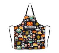 Macedonian Aprons Macedonia Gift Macedonian Sun Flag Apron Balkan Apron I'm Not Yelling I'm Macedonian Gifts (Macedonian ap2)