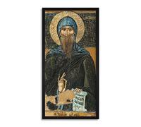 Macedonian Workshop St Anthony Painting Old Bible Long Framed Art Print Wall Poster 25x12 inch