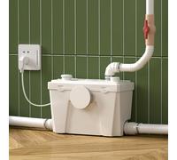 Macerator Pump for Upflush System, Efficient Copper Wire Motor Grinder with 4 Water Inlets for Household/Residential Basement Toilet, Sink, Shower, Laundry Waste Water Disposal, 23ft Head Lifting