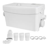 Macerator Pump Shower Pump Sanitary 300W Waste Pump 7m Lift, 100L/min, 3 Inlets, Carbon Filter Grey-Water Macerator Alternative for Bathroom & Basement Wash Sink