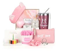 MACEVIA 13th Birthday Gifts for Girls, Unique Gifts Ideas for 13 Year Old Girls, Happy 13th Birthday Basket Gifts for Daughter Niece Granddaughter, Official Teenager Birthday Gifts-13 & Fabulous