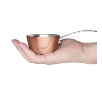 Macevia Mini Sauce Pan,Copper Stainless Steel Butter Warmer Small Pot with Handle, Multipurpose Use for Home Kitchen or Restaurant (5oz/150ml)