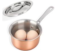 Macevia Mini Sauce Pan with Lid,Copper Butter Warmer Pan Coffee Milk Warmer Mini Butter Melting Pot Small Dishwasher Safe Multipurpose Use for Home Kitchen or Restaurant (13.8oz/320ml)-Copper