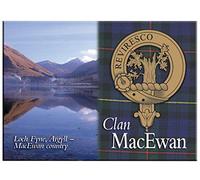 MacEwan Scottish Clan Souvenir Metallic Picture Fridge Magnet, Scottish Gift