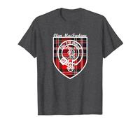 MacFarlane Surname Last Name Scottish Clan Tartan Crest T-Shirt, Men, Dark Heather Grey, 4X-Large