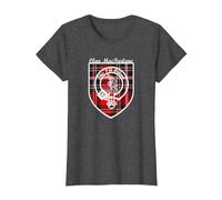 MacFarlane Surname Last Name Scottish Clan Tartan Crest T-Shirt, Women, Dark Heather Grey, 3X-Large