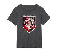 MacFarlane Surname Last Name Scottish Clan Tartan Crest T-Shirt, Women's Plus, Dark Heather Grey, 6X