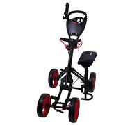 MACGREGOR Golf Deluxe VIP 4 Wheel Golf Trolley With Seat (Black/Red)