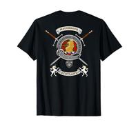 MacGregor Scottish Clan Badge Tartan & Swords (Back) T-Shirt