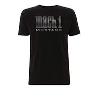 Mach 1 Mustang T Shirt 1960s 1970s Classic Car Gold Silver Text Fastback (XX Large, Black Silver Text)